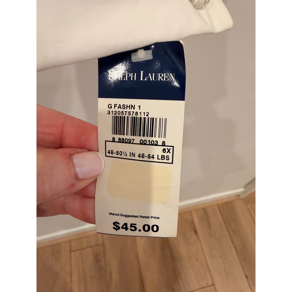Ralph Lauren Kids Girls Cream Button Front Ruffle Collar Shirt Size 6X - Picture 3 of 6
